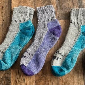 L.L. Bean Women's Gray, Purple, and Teal Wool Socks